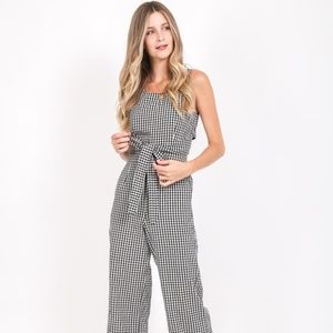 NWT Mo:Vint Gingham Black White Jumpsuit Medium